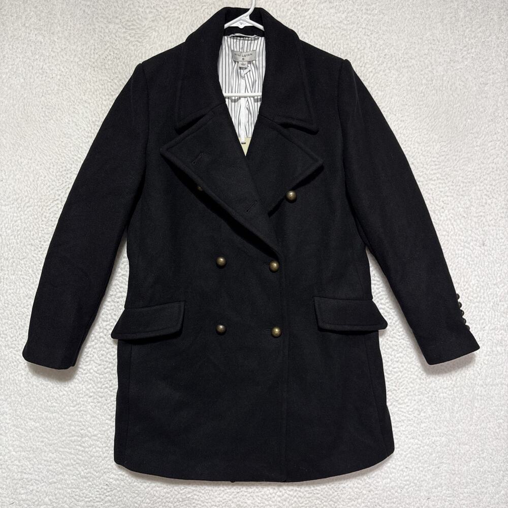 Nili Lotan x Target Women's Double Breasted Coat Black Size L NWT
